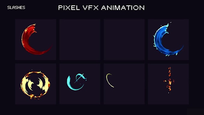 create custom pixel vfx, spell animation, rpg effects, pixel sprite sheet, skill