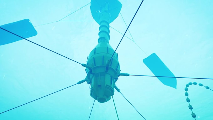 create 3d offshore engineering and wind turbine 3d animation