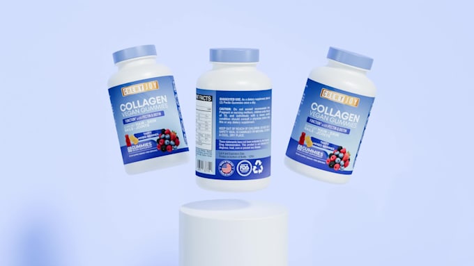 design supplement labels and 3d product mockups