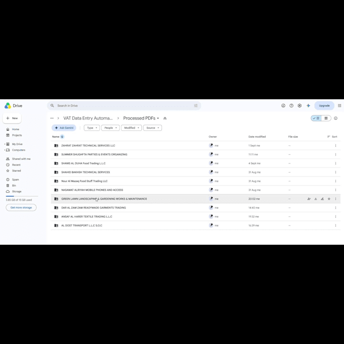 automate PDF data entry using google drive, sheets and
