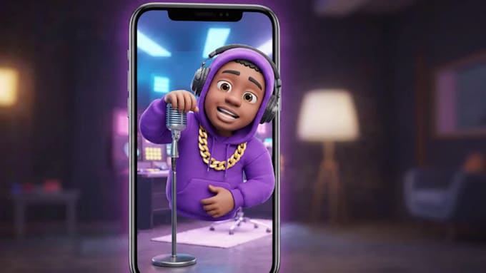 do 2d 3d cartoon character animation, animated music video, lip sync