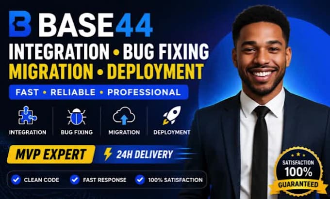 do base44 integration, bug fixing, migration and mvp deployment fast