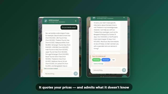 build an ai chatbot for whatsapp, messenger and your website