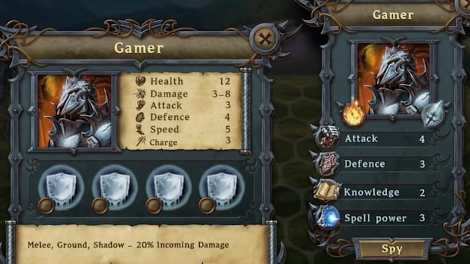 design your 2d fantasy game UI UX, rpg interface and game hud