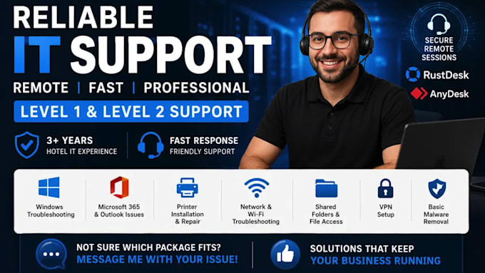 provide professional remote IT support and problem solving