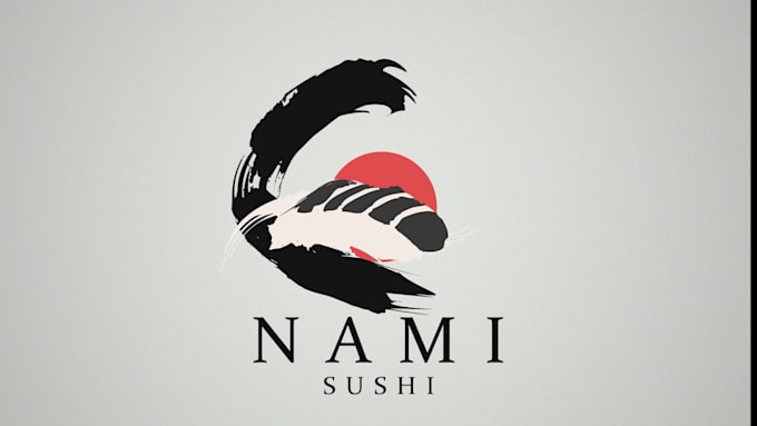 create a ink brush logo animation in japanese style