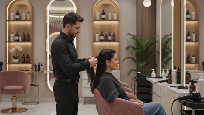 design 3d salon interior with realistic rendering