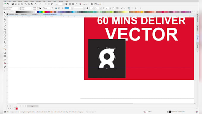 manually vector trace, recreate, or redraw blurry logo to vector