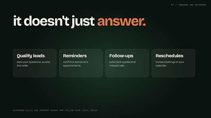 build ai voice receptionist, rag app, llm app, ai agent, and saas web app