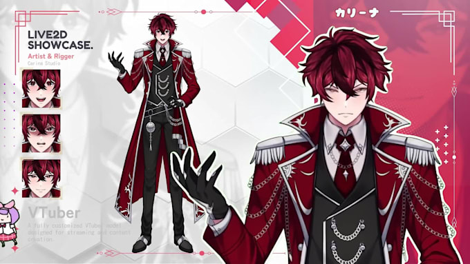 design and rig a custom anime live2d vtuber model