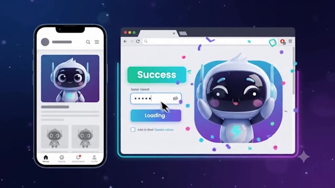 create interactive rive character animation for website and mobile app