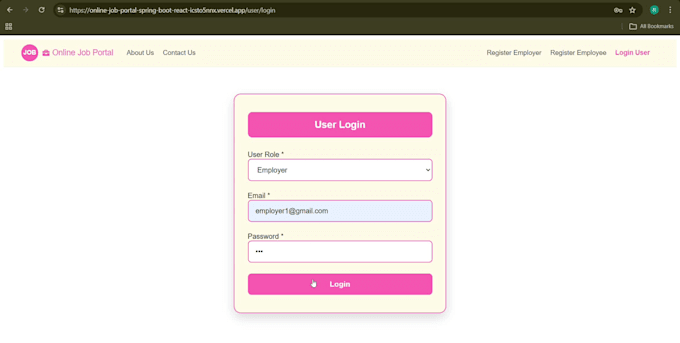 develop full stack job portal web app