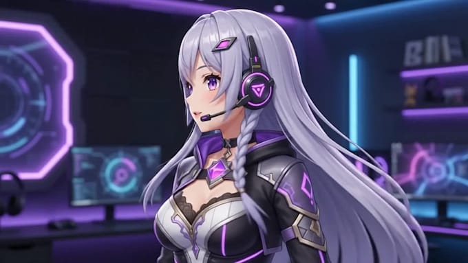 custom 3d vtuber model with professional rigging