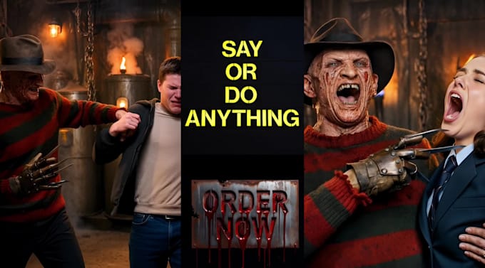 do a freddy krueger voice over and or video