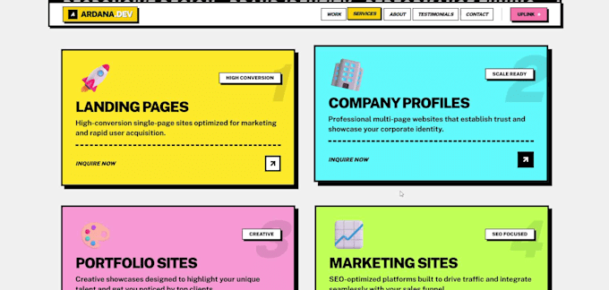 create portfolio websites for creative professionals