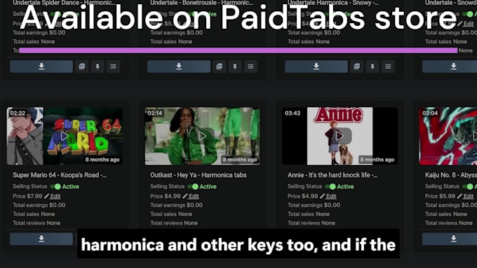 transcribe sheet music, audio or video into harmonica tabs or midi