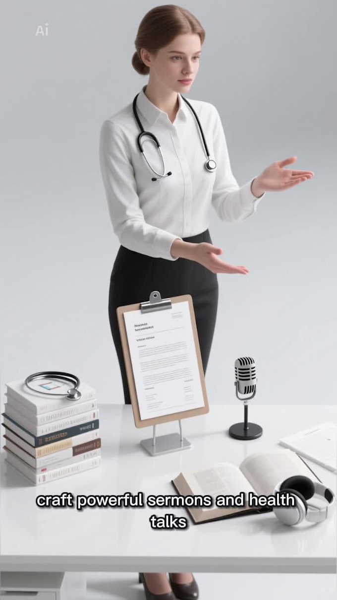 do research, write sermons, health talks, speeches, scripts