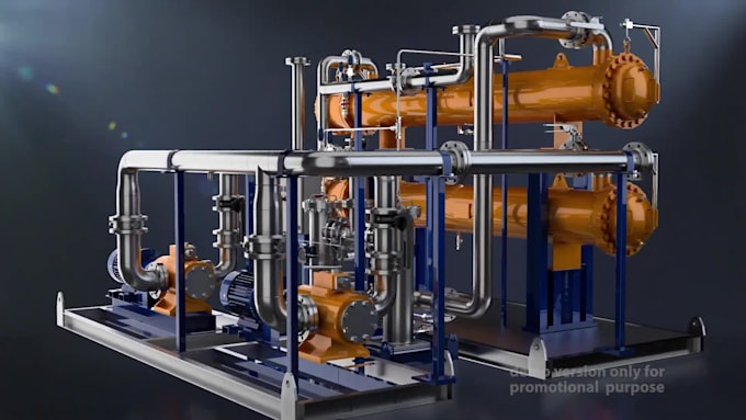 create industrial 3d animation for machinery manufacturing and engineering