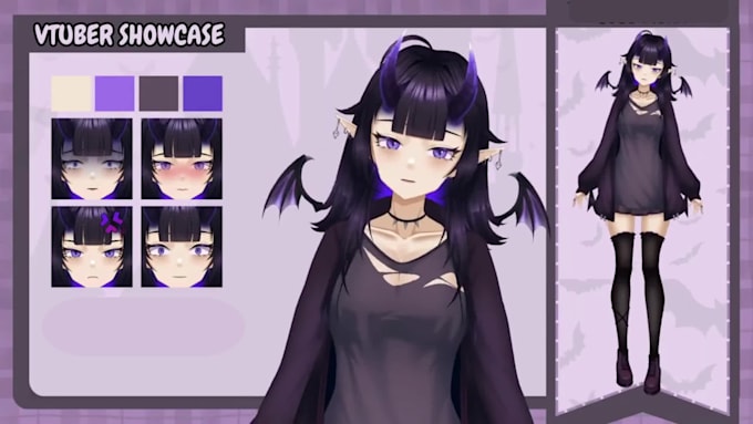 draw live2d vtuber model live2d rigging 2d vtuber commission live2d design