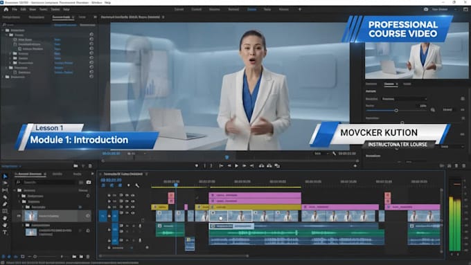 do video editing for online course training video for educational course content
