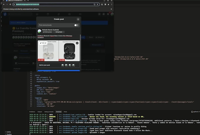 automate web tasks using python, selenium or playwright