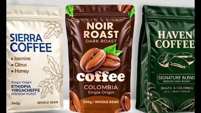 do product packaging design, label, box and pouch bag design