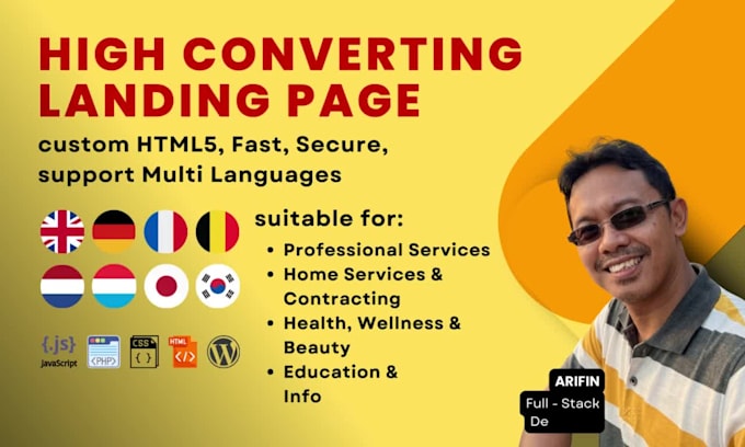create a HTML landing page with high cta or booking form direct to your links