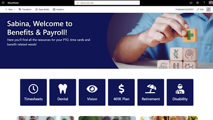design redesign ms365 sharepoint intranet website or goggle site intranet portal