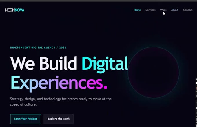 build a modern 5 page animated website using HTML CSS js