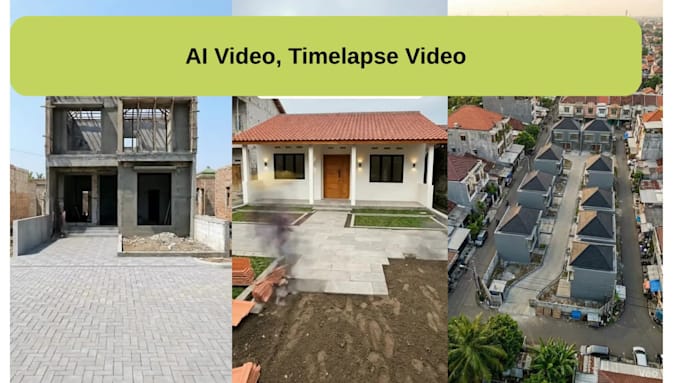 create ai construction videos, transformation,  timelapse