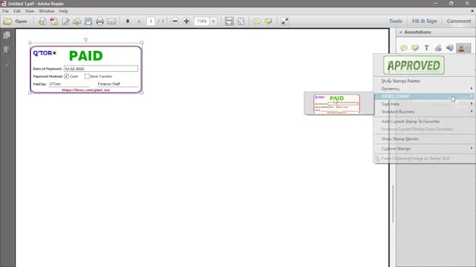create custom dynamic pdf stamps in acrobat