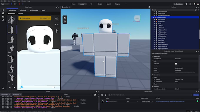 roblox ugc bundle, 3d avatar, character modeling and rigging, dynamic head