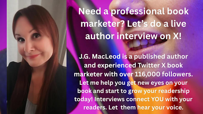 interview you and advertise your book on my 116k twitter x