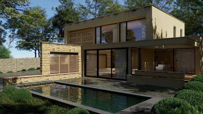 do 3d model, interior design, and realistic rendering using vray