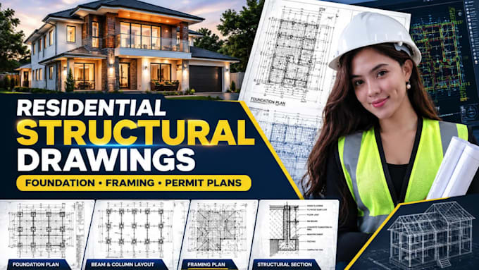 create residential structural drawings and permit plans in autocad
