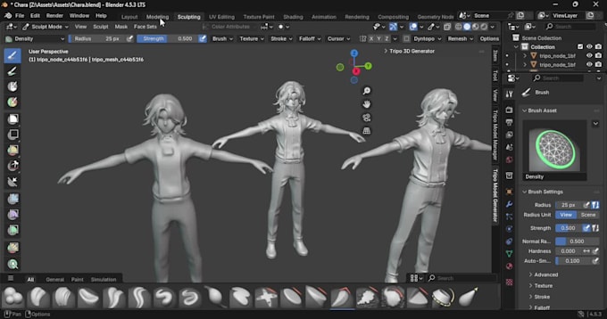 create a 3d character model