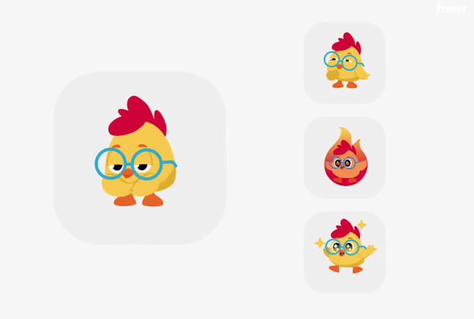 create character mascot rive, lottie animations web and app