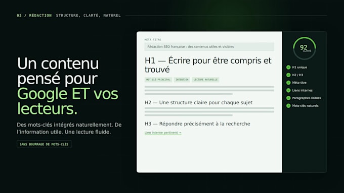write SEO content in french for your website