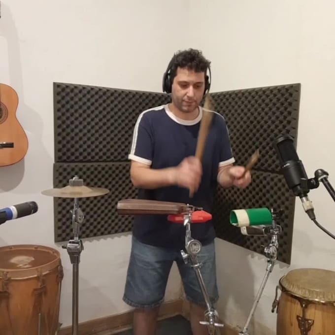 record a complete drum and percussion package
