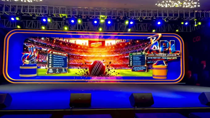 create stage billboard animation, led screen visual and concert stage show, cgi