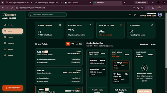 build a web application with admin panel using react and nodejs