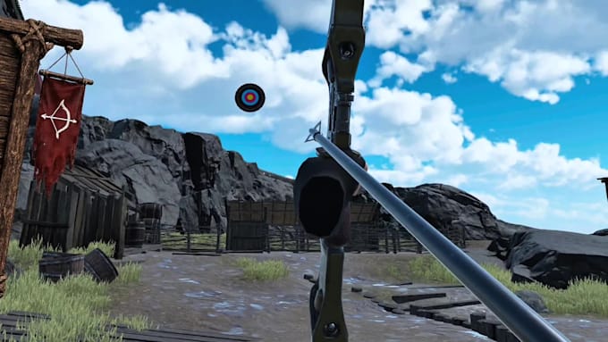 provide a complete VR archery game for meta quest VR headset