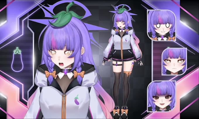 design live2d vtuber model, 2d vtuber avatar, live2d rigging, anime commission