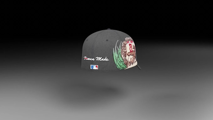 create custom 3d cap design, hat mockup and product rendering for clothing brand
