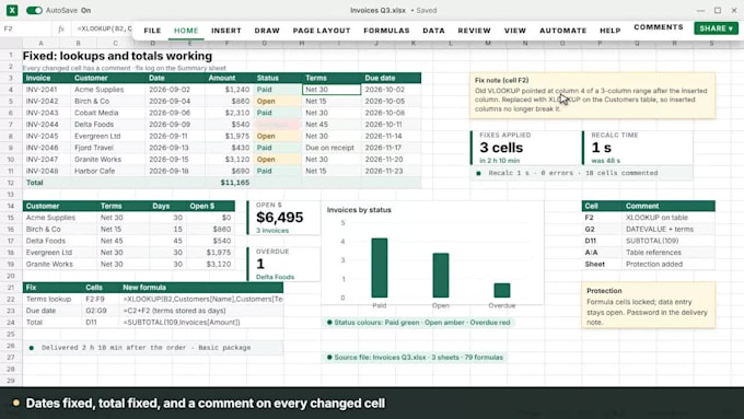 fix excel formulas, errors and broken spreadsheets within 24 hours