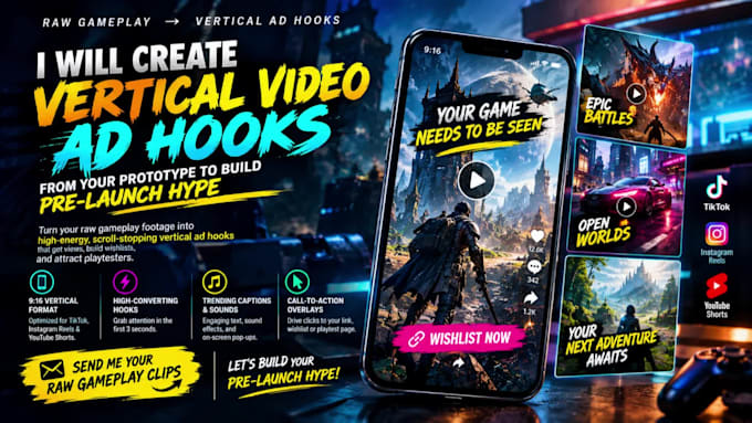 create vertical video ad hooks from your prototype to build prelaunch hype