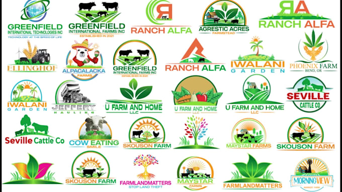 design farm, agriculture, eco, organic logo brand identity