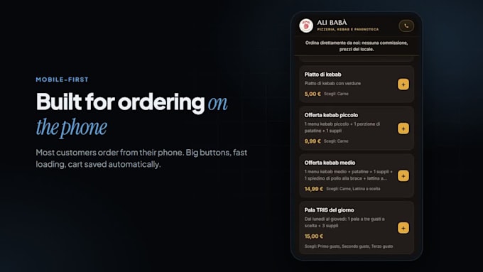 build a restaurant online ordering website