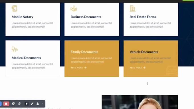 build exquisite notary website, notarise documents  design notary landing page