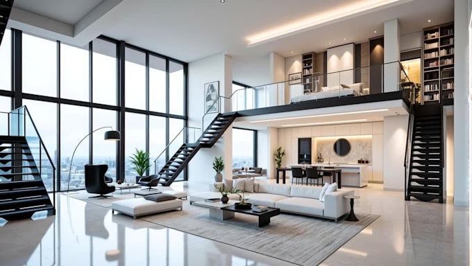 create photorealistic 3d interior design and architectural rendering
